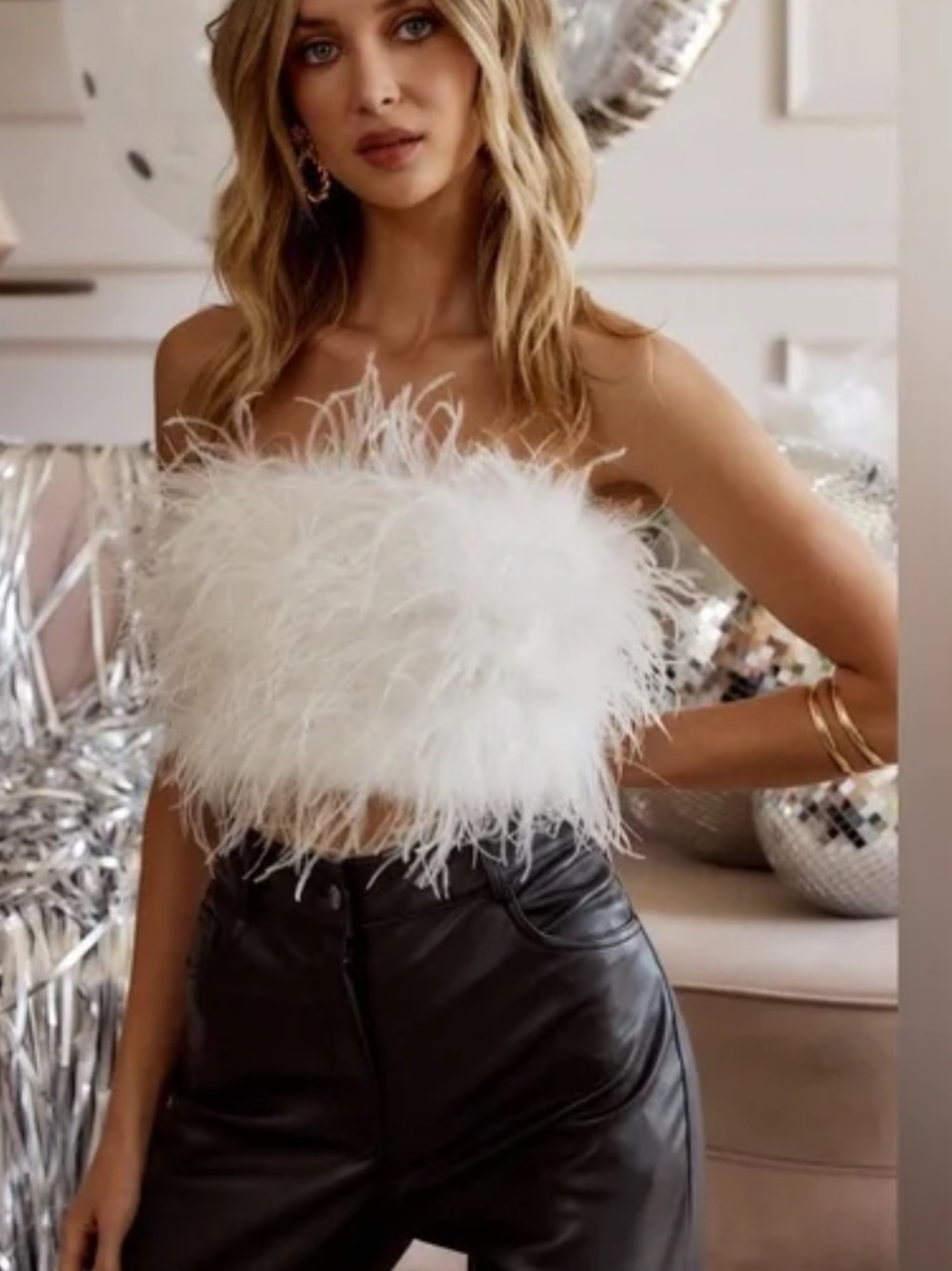 12th Tribe feather bandeau top